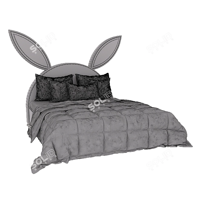 Cozy Haven: Deluxe Rabbit Bed 3D model image 5