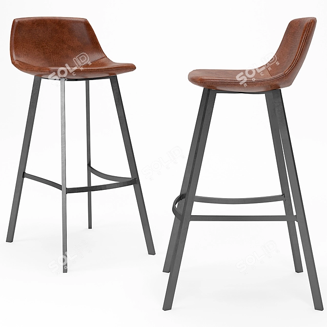 Modern Bar Table and Stool Set 3D model image 4