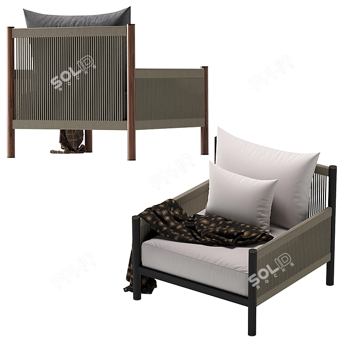 Coco Republic Architect Outdoor Chair: Sleek Design for Outdoor Relaxation 3D model image 3