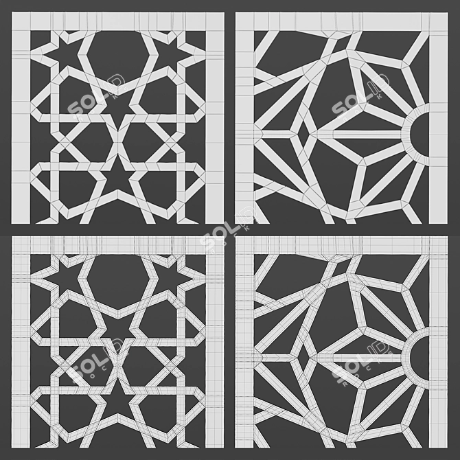 Decorative Panel Set: Elegant and Versatile 3D model image 4