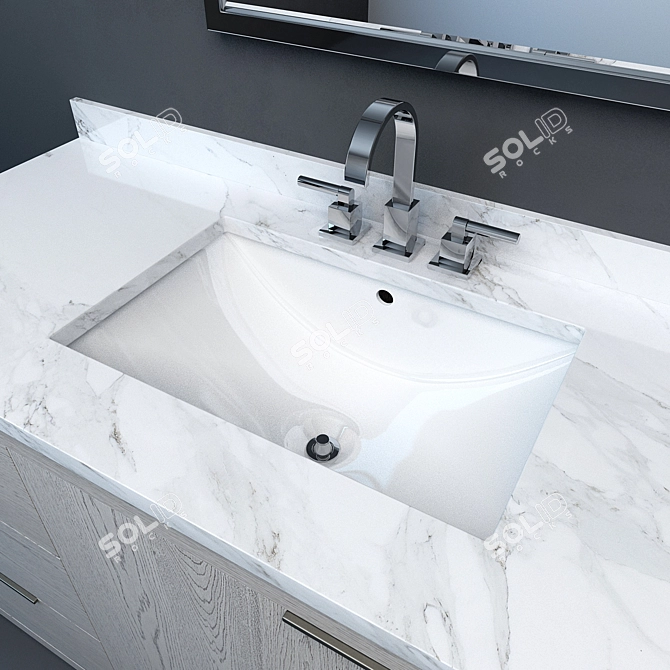 Luxury Modern Larsen Extra-Wide Vanity 3D model image 3