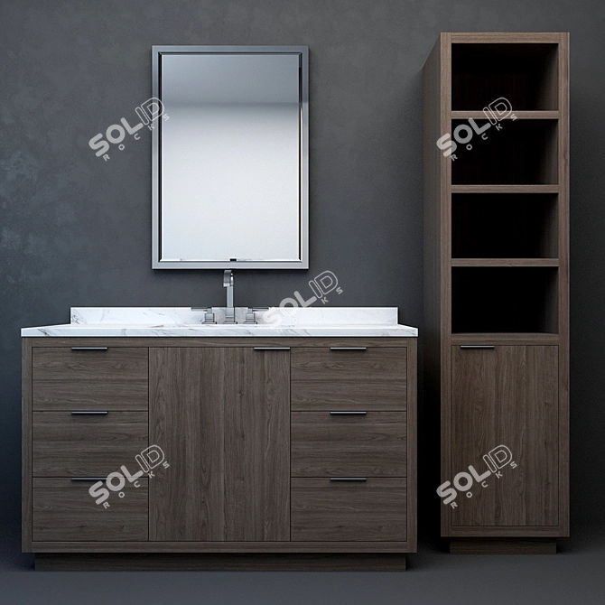 Luxury Modern Larsen Extra-Wide Vanity 3D model image 4