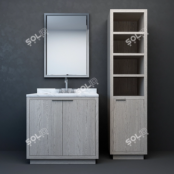 Modern Larsen Single Vanity 3D model image 1