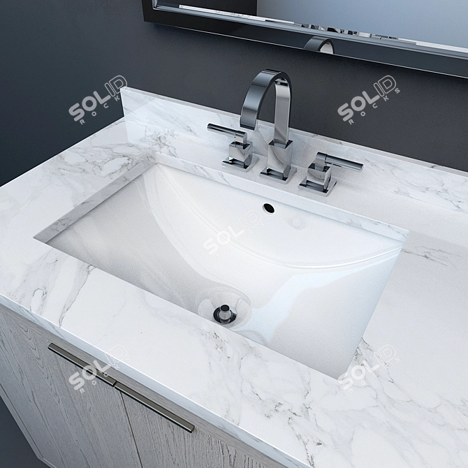 Modern Larsen Single Vanity 3D model image 3