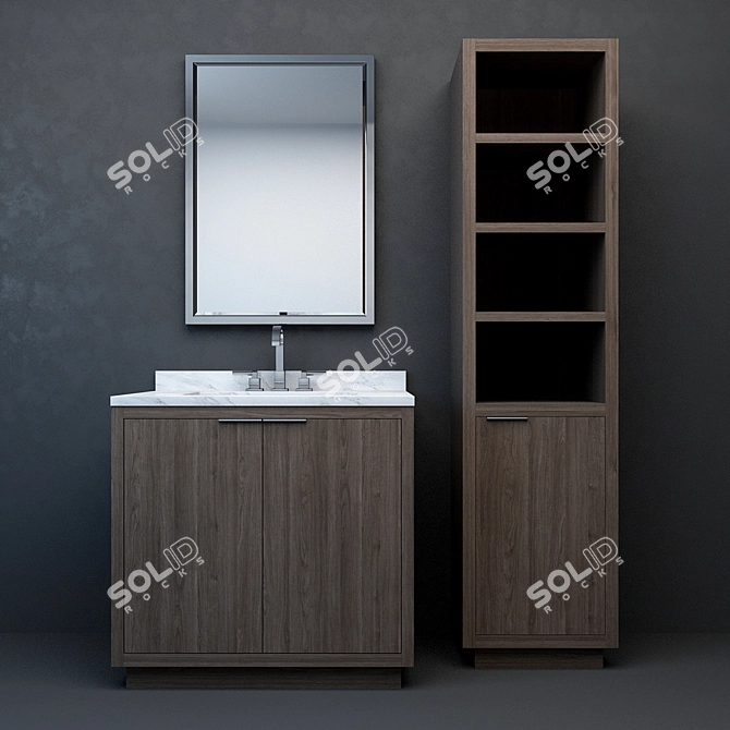 Modern Larsen Single Vanity 3D model image 4