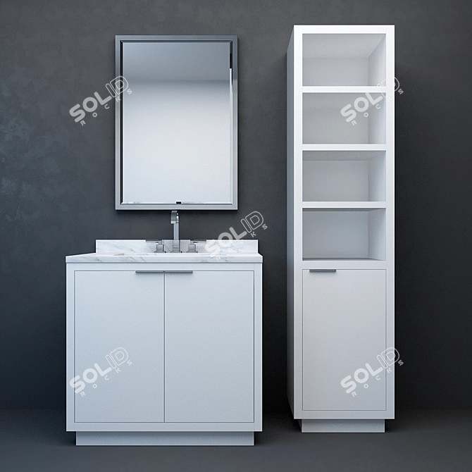 Elegant Larsen Single Vanity 3D model image 1