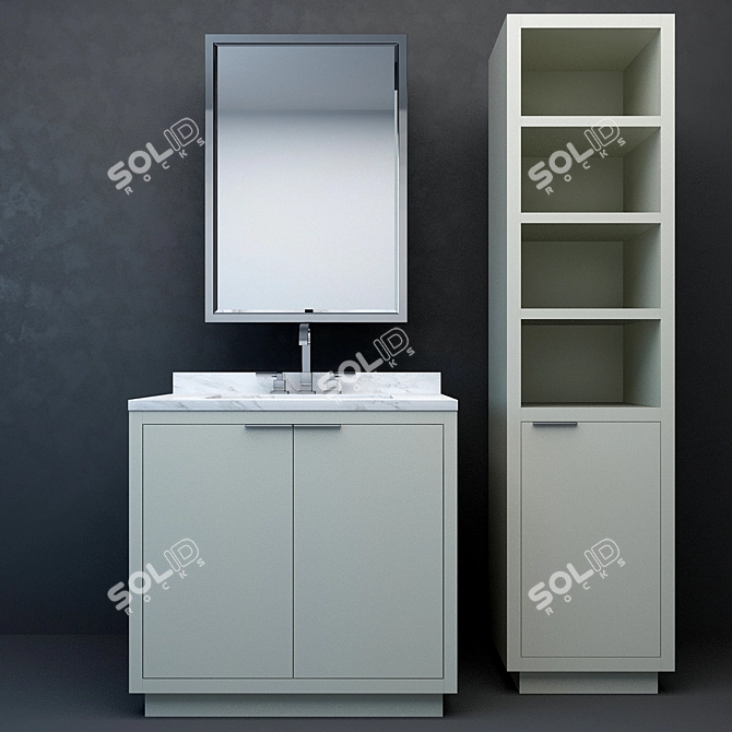 Elegant Larsen Single Vanity 3D model image 3