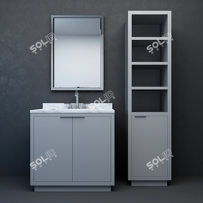 Elegant Larsen Single Vanity 3D model image 4