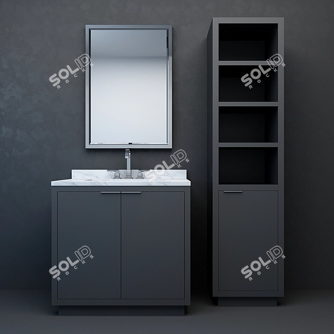 Elegant Larsen Single Vanity 3D model image 5