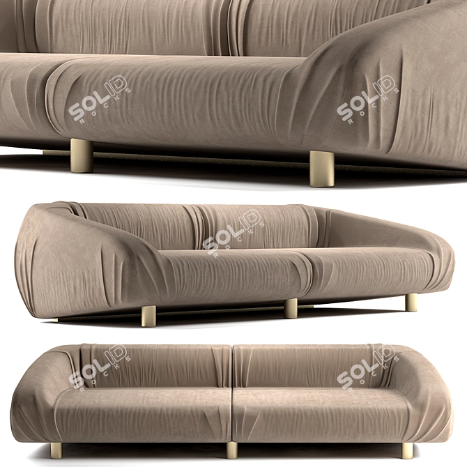 Baxter Fold Sofa: Comfort in Style! 3D model image 1