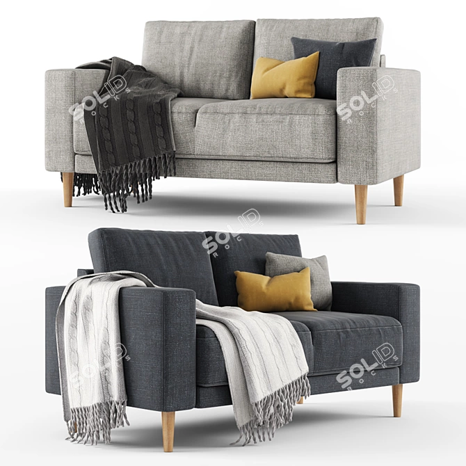 Modern Grey JYSK Egense Sofa 3D model image 1