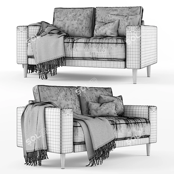 Modern Grey JYSK Egense Sofa 3D model image 4