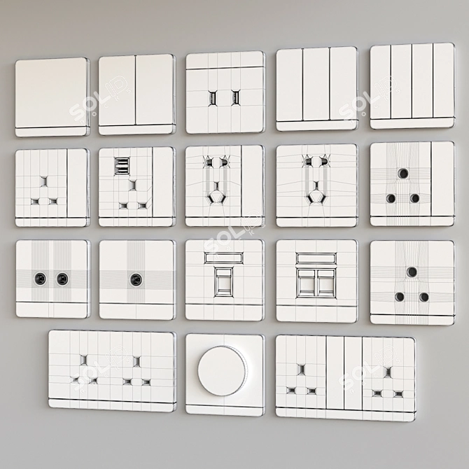 Streamline Your Space with Schneider Avataron Switches 3D model image 5