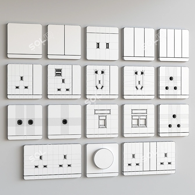 Streamline Your Space with Schneider Avataron Switches 3D model image 12