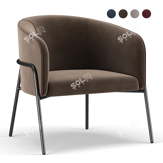 Copper Charm: Miami 1 Seater 3D model image 1