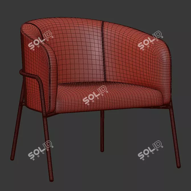 Copper Charm: Miami 1 Seater 3D model image 4