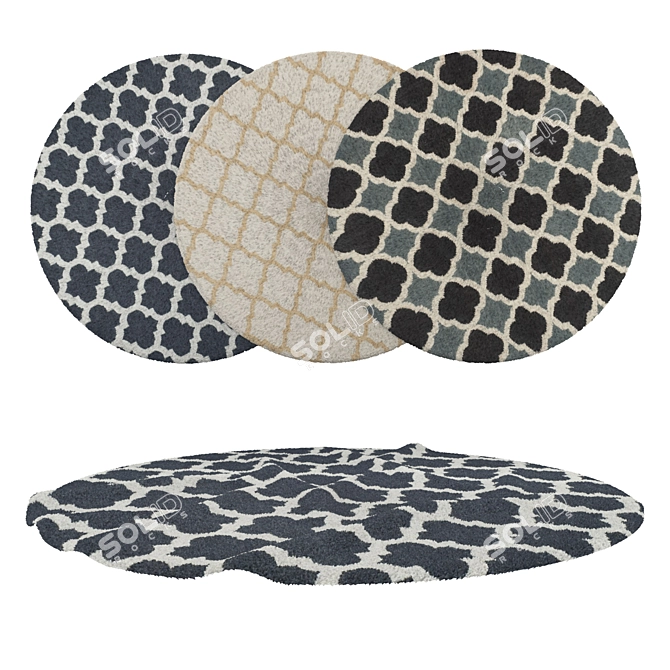 Modern Round Carpets Set 3D model image 1