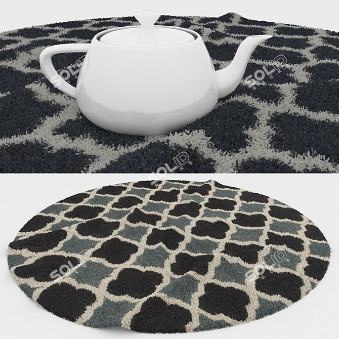 Modern Round Carpets Set 3D model image 3