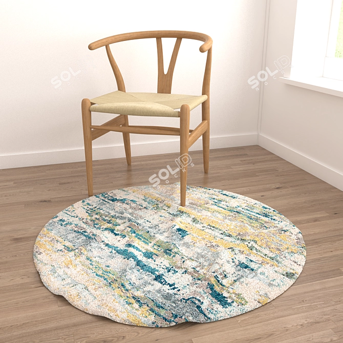 Versatile Round Carpets Set 3D model image 4