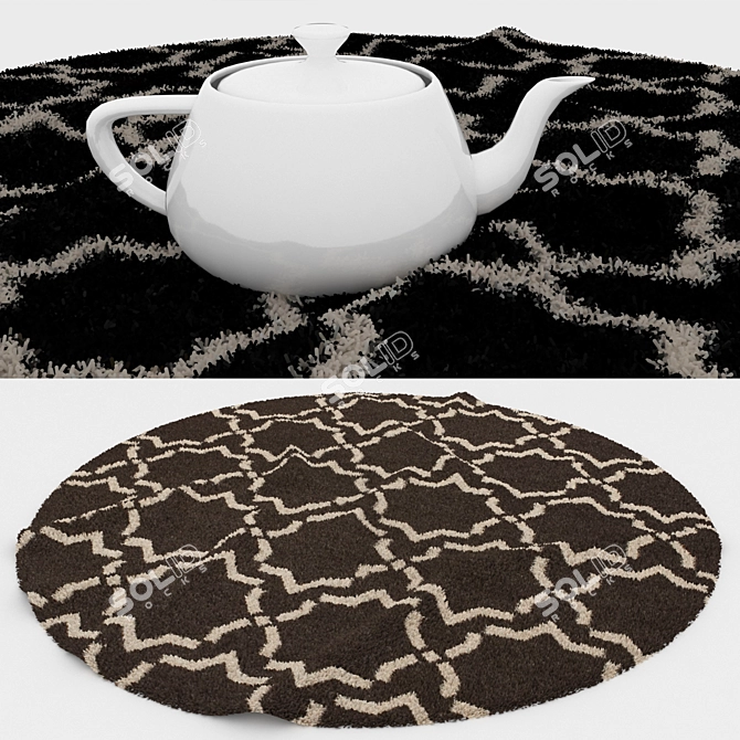 Round Carpets Set with Variations 3D model image 3