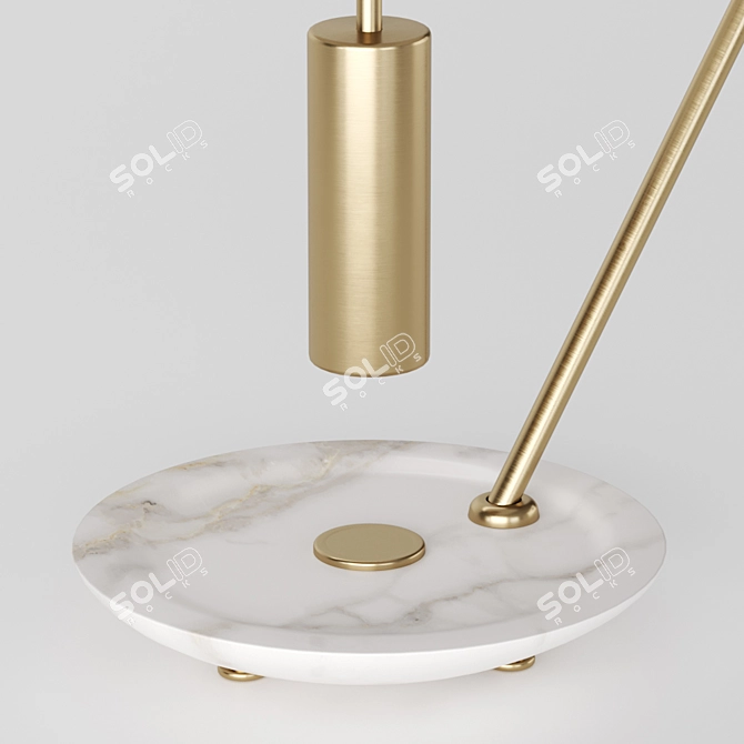 Handcrafted Brass Desk Lamp with Adjustable Cover 3D model image 3
