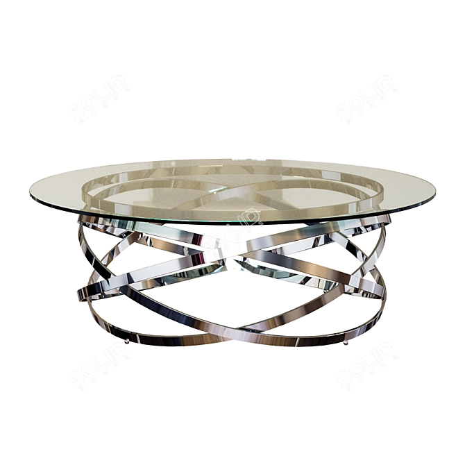 Sleek Glass Chrome Coffee Table 3D model image 1