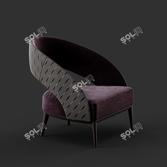 Sleek Lowpoly Armchair: Vision Collection 3D model image 1