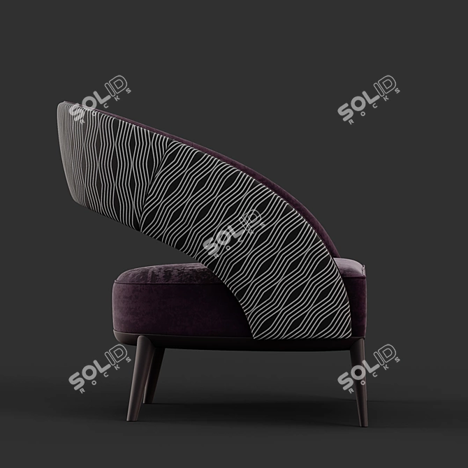 Sleek Lowpoly Armchair: Vision Collection 3D model image 2