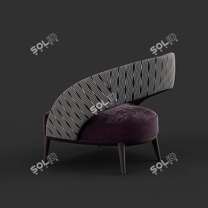 Sleek Lowpoly Armchair: Vision Collection 3D model image 4