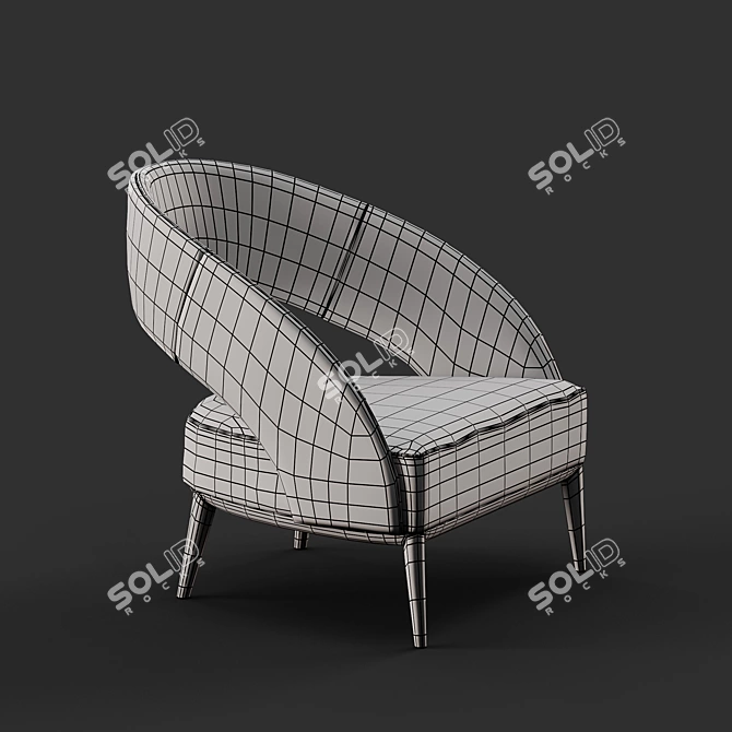 Sleek Lowpoly Armchair: Vision Collection 3D model image 5