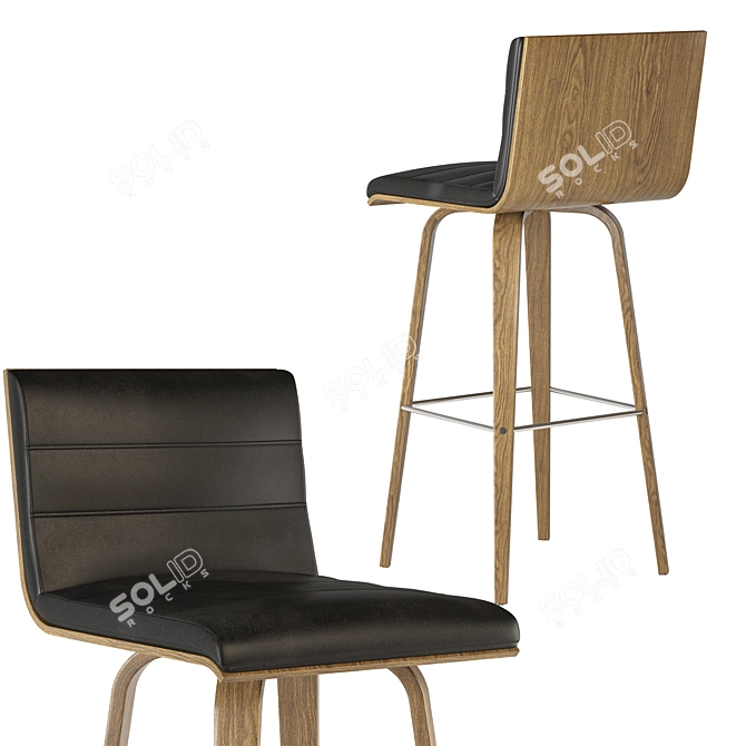 Elegant Vienna Stool: Perfect for Kitchen & Dining 3D model image 3