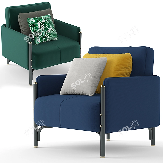 Modern Wiener GTV Jannis Armchair 3D model image 2