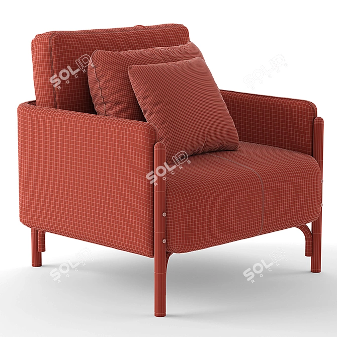 Modern Wiener GTV Jannis Armchair 3D model image 4