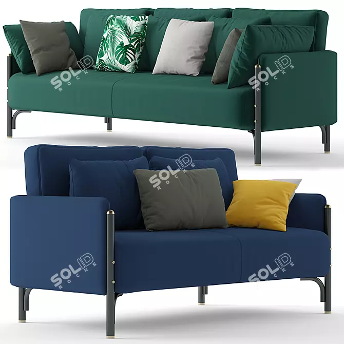 Modern Wiener GTV Jannis Sofa 3D model image 1