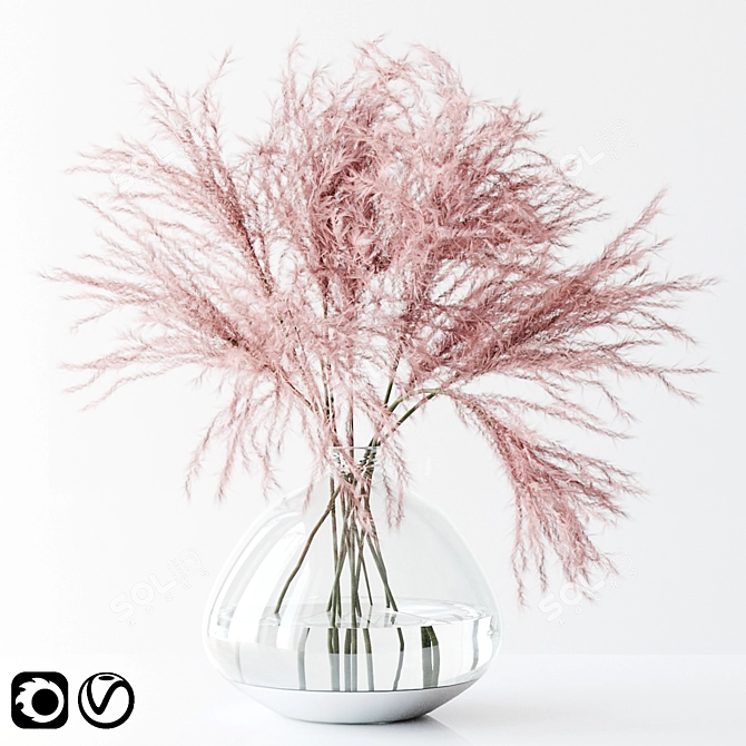 Pretty in Pink Pampas 3D model image 1