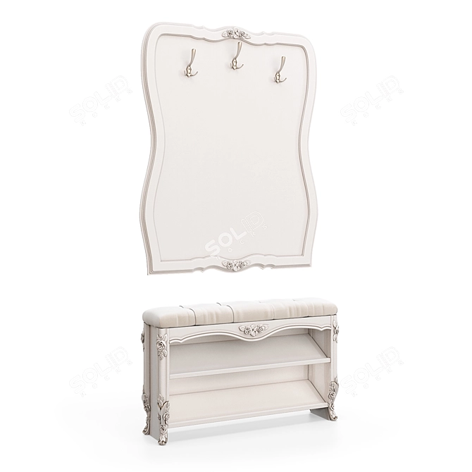 Nicole Home Shoe Bench - Handcrafted and Customizable 3D model image 2