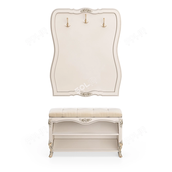 Nicole Home Shoe Bench - Handcrafted and Customizable 3D model image 3