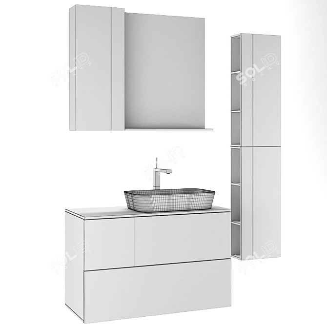 Modern Bathroom Furniture Set 3D model image 3