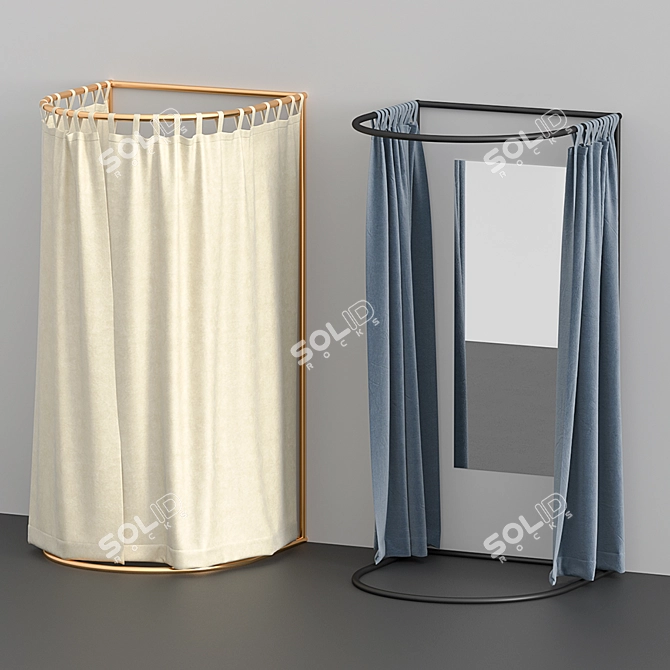 Sleek Fitting Room: The Perfect Privacy Solution 3D model image 2