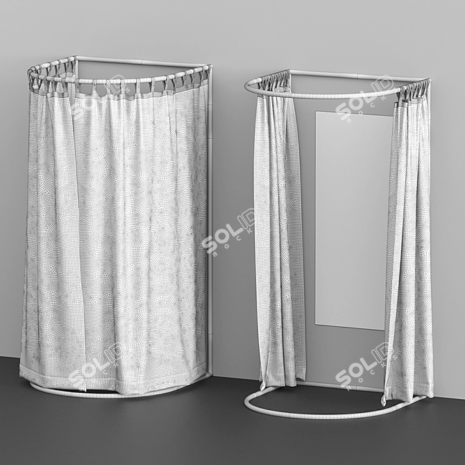 Sleek Fitting Room: The Perfect Privacy Solution 3D model image 4