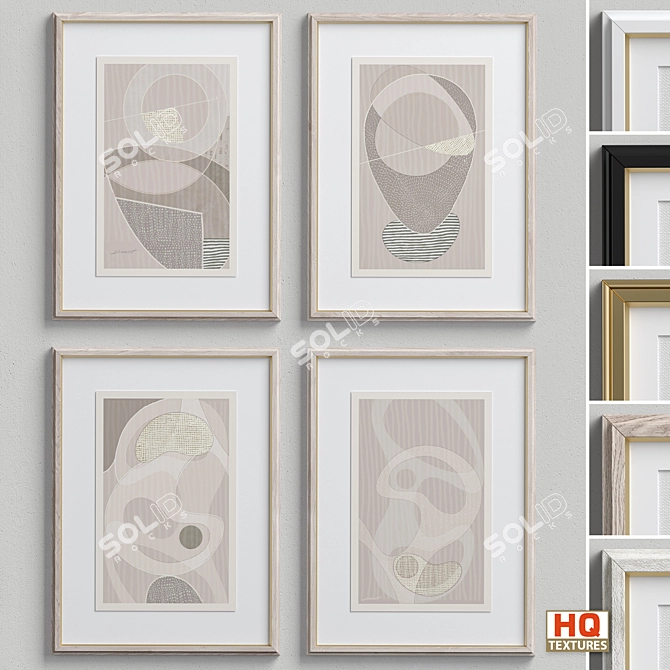 Framed Print P-300 - Beige Abstract Shapes Neutral Wall Art Set (52x70 cm)
Abstract Shapes Beige Framed Print 3D model image 1