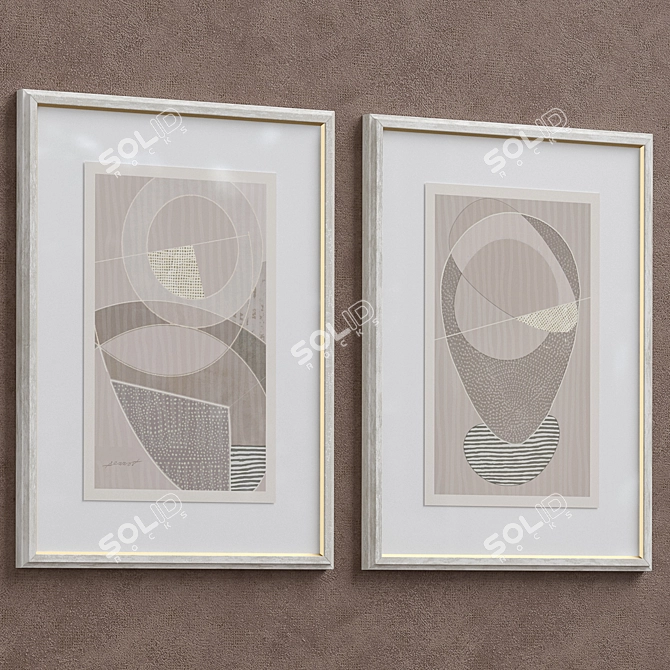 Framed Print P-300 - Beige Abstract Shapes Neutral Wall Art Set (52x70 cm)
Abstract Shapes Beige Framed Print 3D model image 4