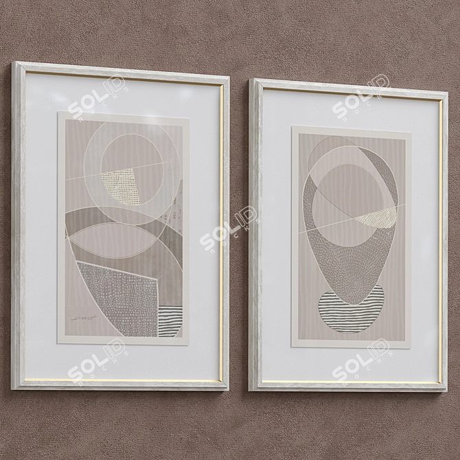 Framed Print P-300 - Beige Abstract Shapes Neutral Wall Art Set (52x70 cm)
Abstract Shapes Beige Framed Print 3D model image 9