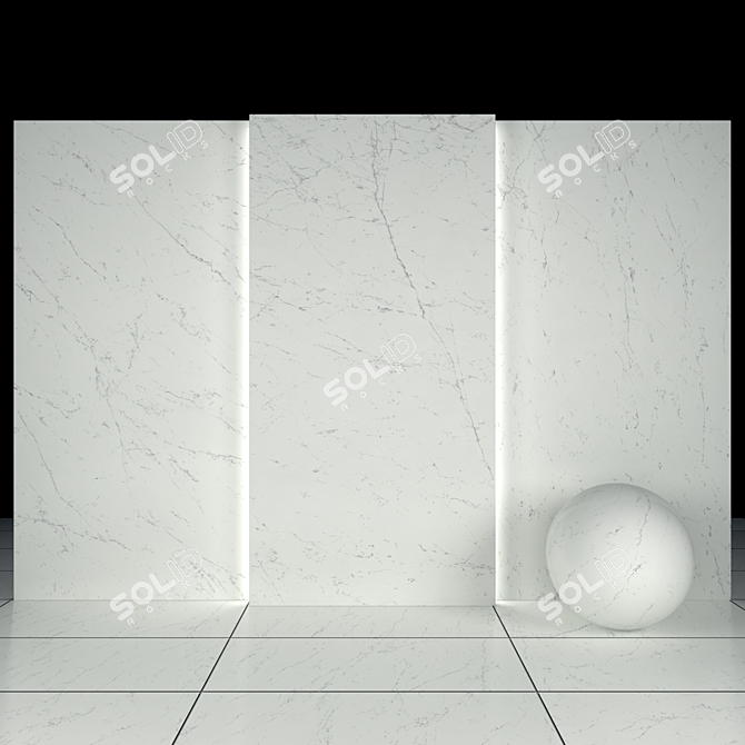 Carrara White Marble Texture Pack 3D model image 1