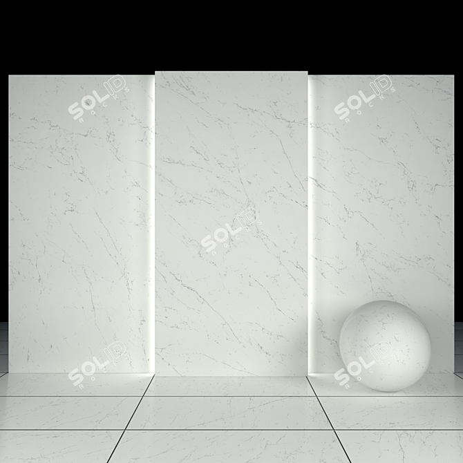 Carrara White Marble Texture Pack 3D model image 2