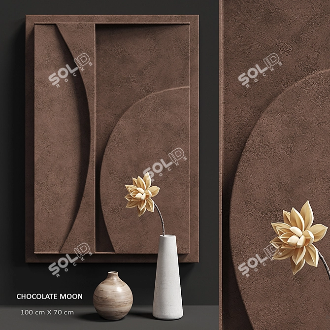 Luminous Shadows: Relief Chocolate Moon 3D model image 1