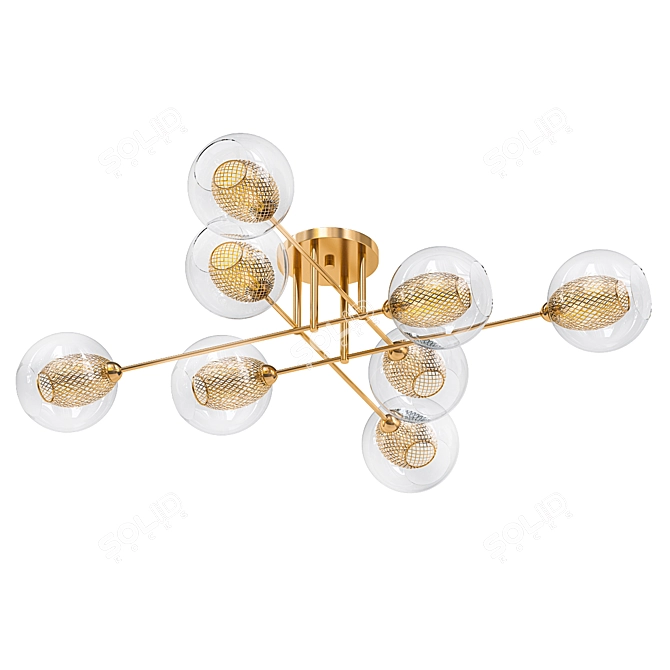 Elegant Glass Ceiling Chandelier 3D model image 1