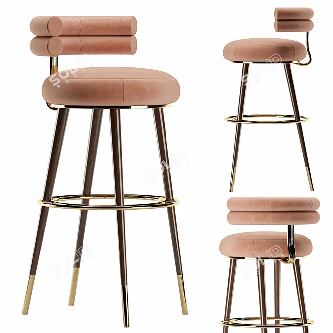 Elegant Betsy Bar Stool 3D model image 1