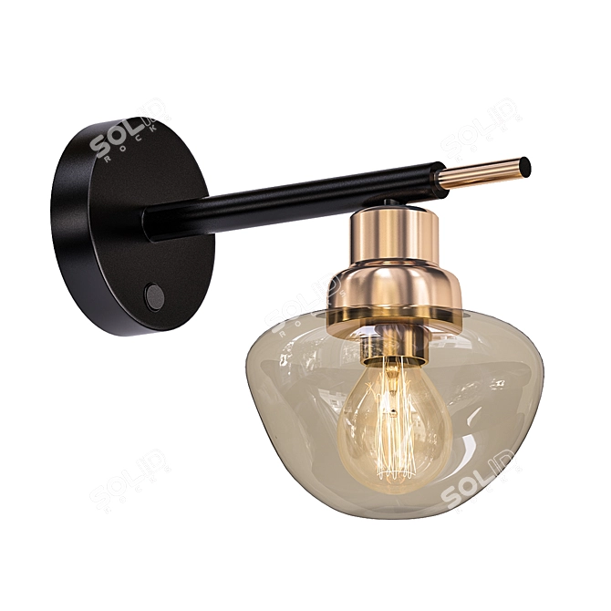 Rustic Copper Glass Wall Sconce 3D model image 1