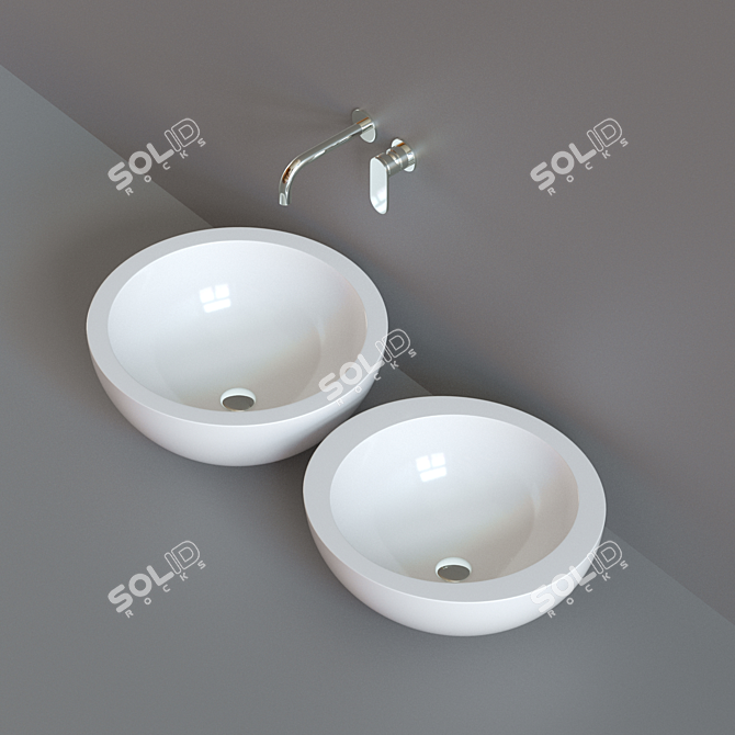 Flaminia FONTE Ceramic Countertop 3D model image 1